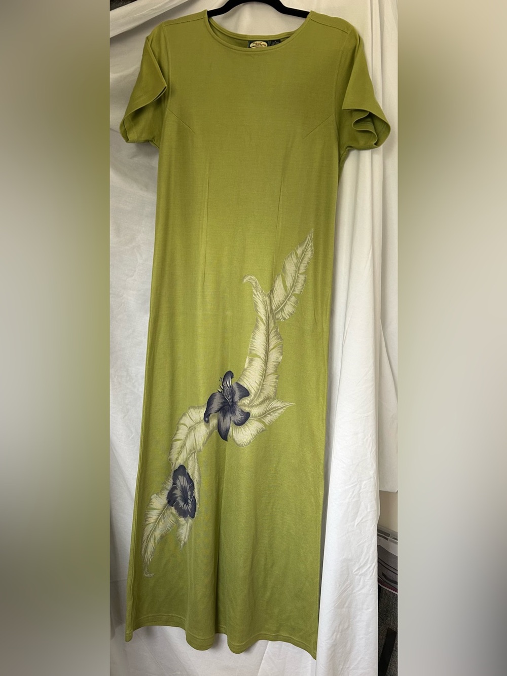 Tommy Bahama Olive Green Maxi Dress with Floral Print. Gorgeous! Size Small